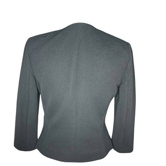 White House Black Market Black Textured Open Front Blazer Jacket Size 4 - Picture 3 of 12